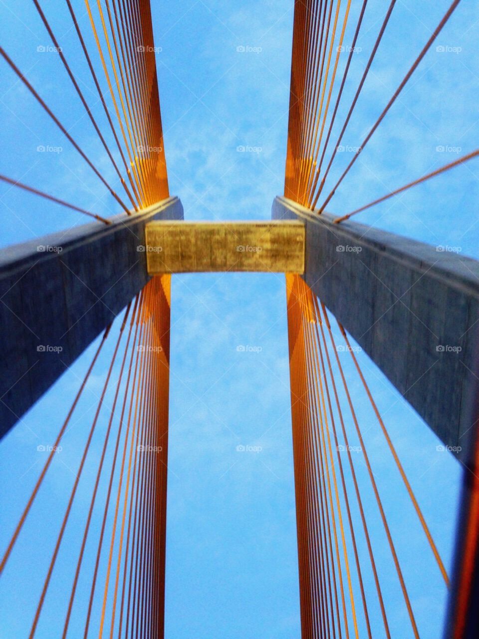 Tsubasa Bridge in Nek Leung, Cambodian, from below 