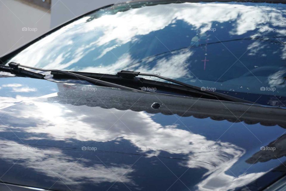 Car#reflect#clouds