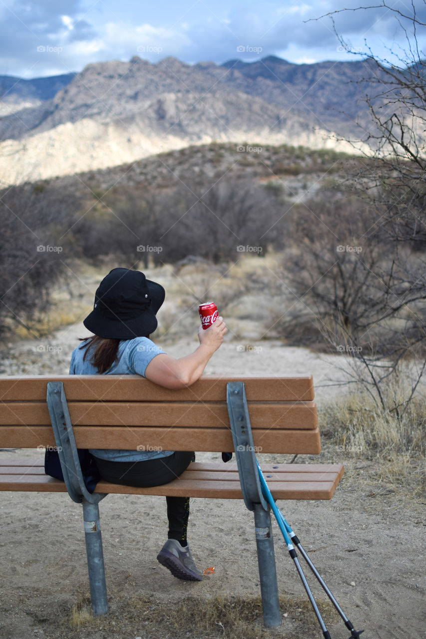 Hiking with coke 