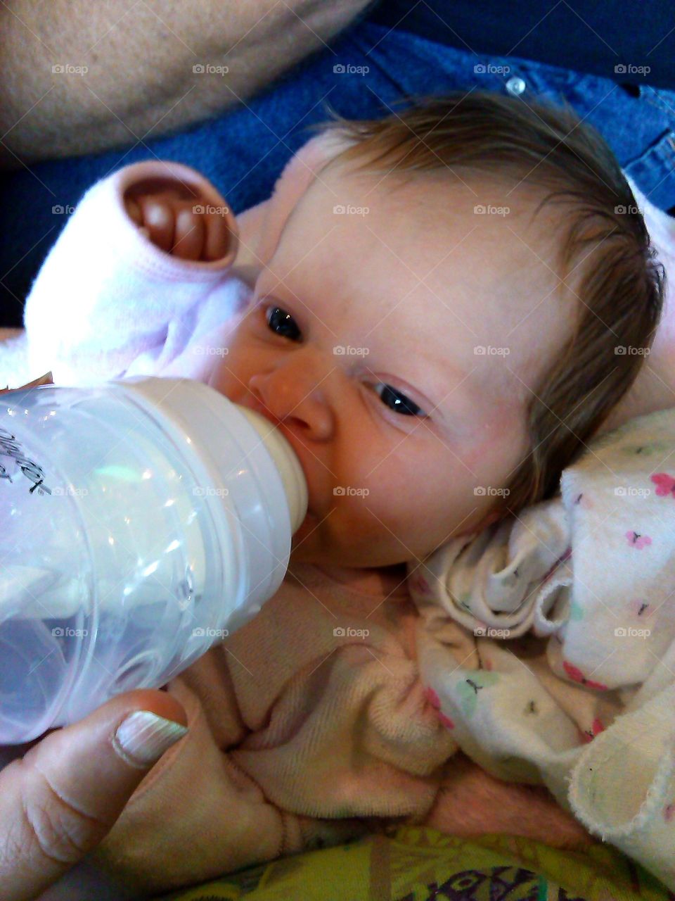 Hungry Baby. A happy baby when their tummy is all full.