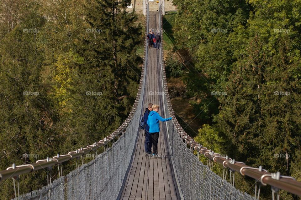 Suspension Bridge In Goms,Valais