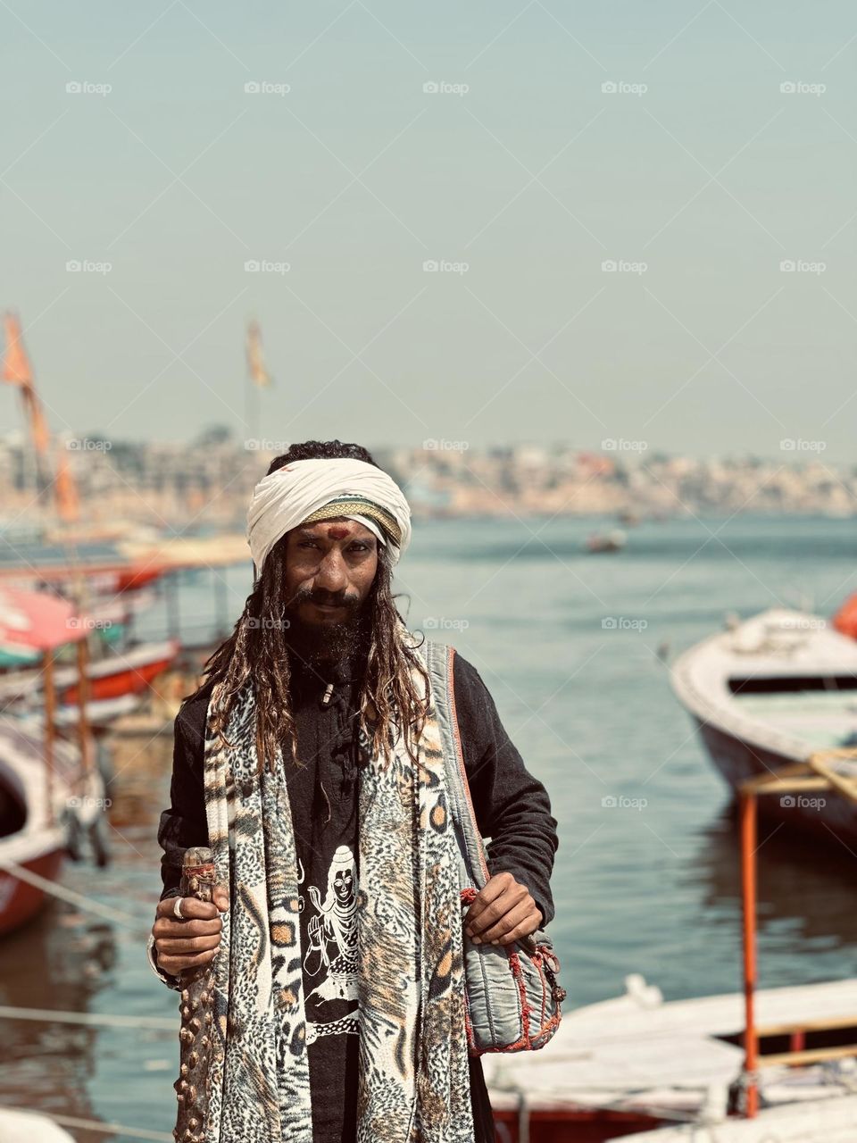 Baba ji near the Ganga in Varanasi 