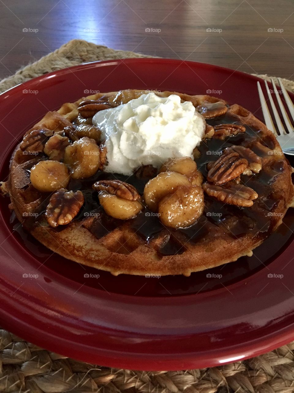 Bananas Foster Waffles 