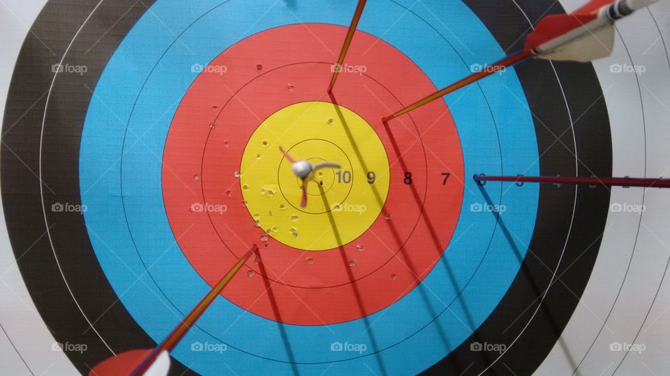 A perfect archery bullseye.