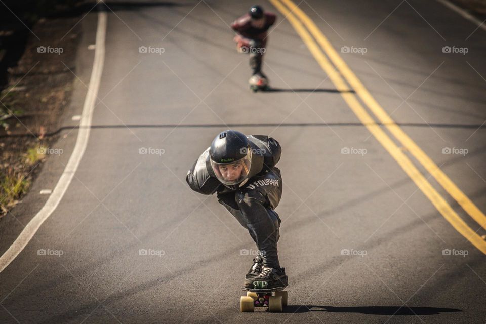 skatista de Downhill.