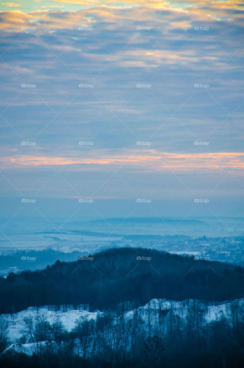 Nature landscape during sunset