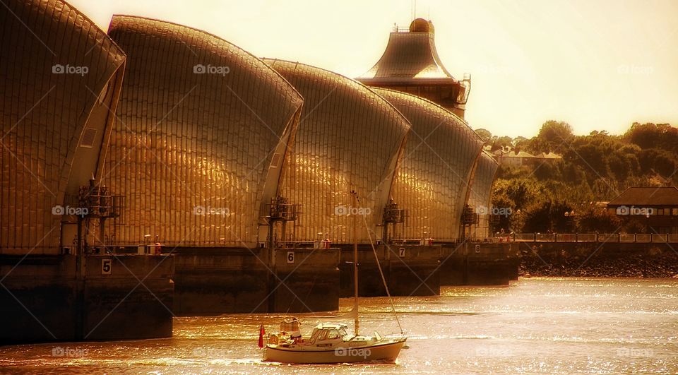 London. Thames barrier