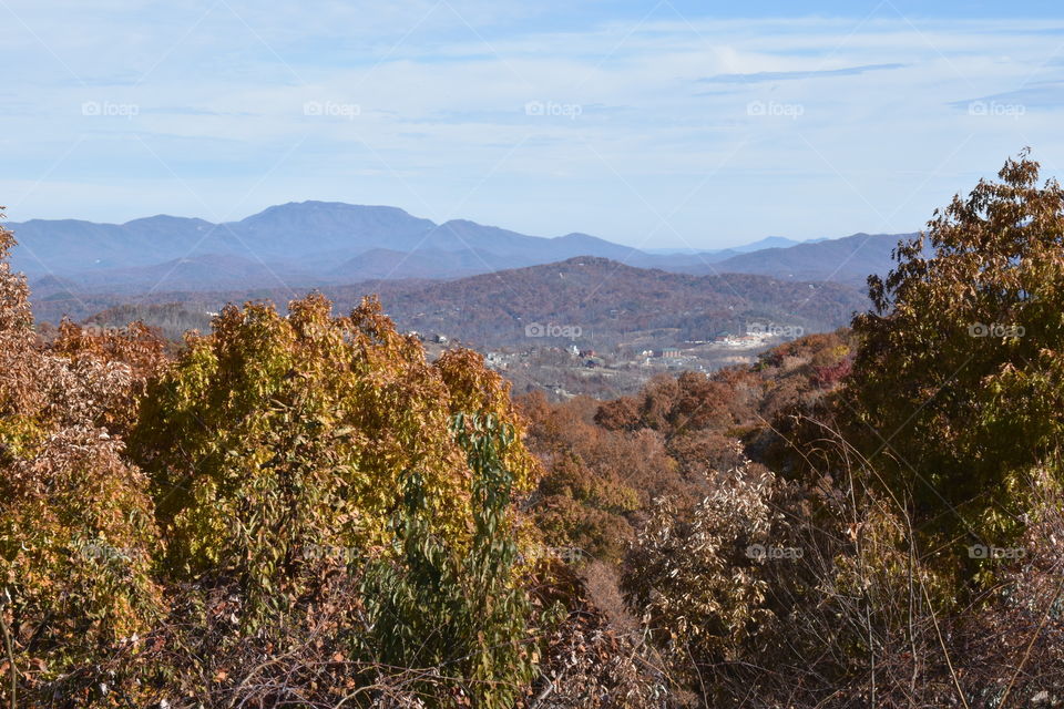 Tennessee mountain view in the United States of America autumnal view autumn