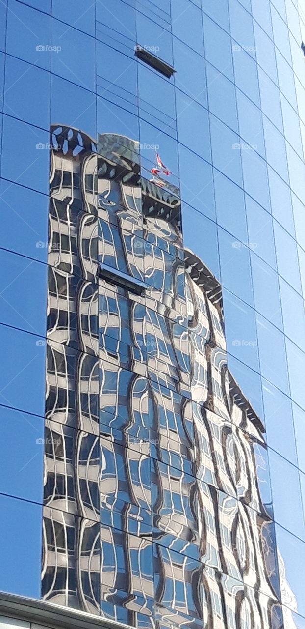 reflection in a building in Vancouver