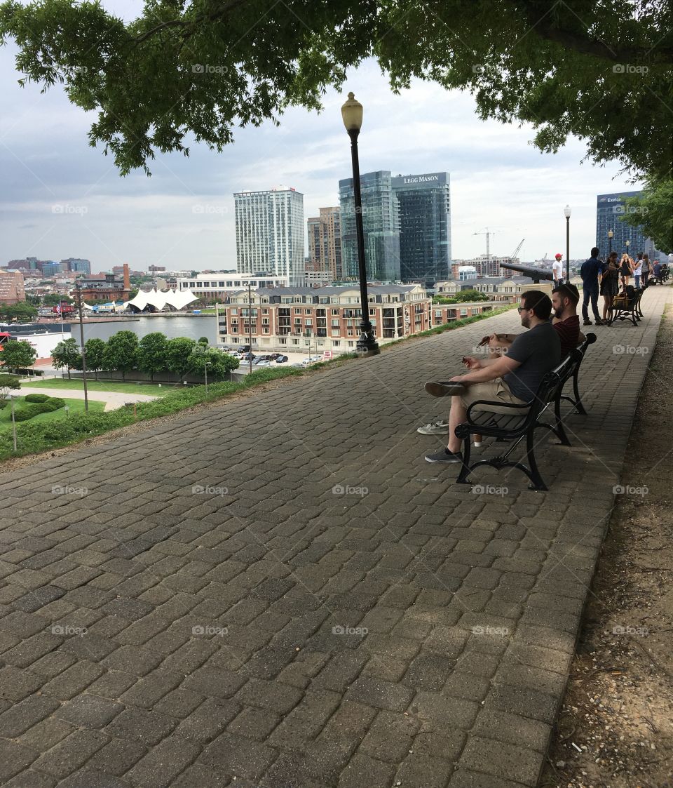 Baltimore from atop Federal Hill Park