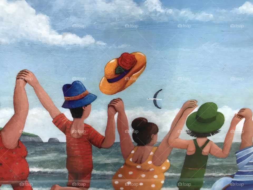 Family day out to the seaside portrayed here.