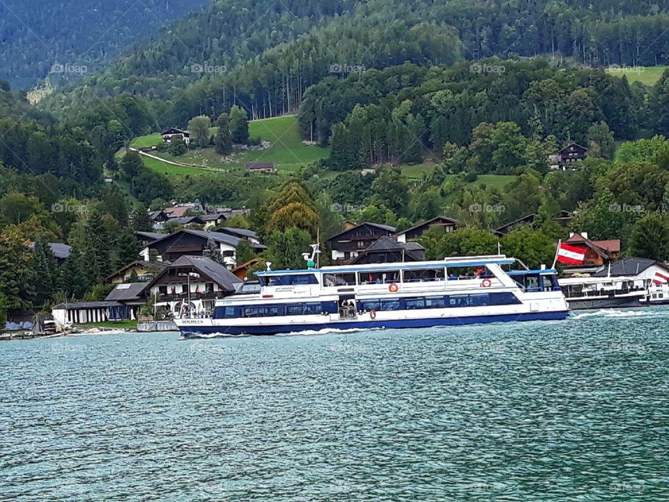 Ferry-boat floating gently