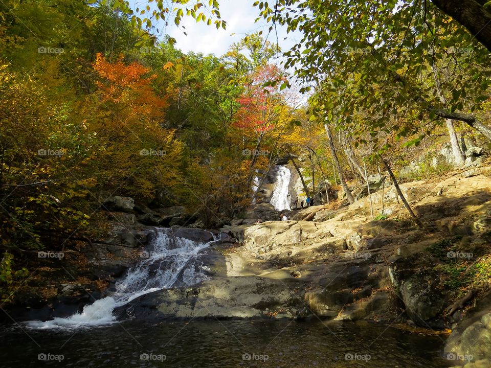 White Oak Canyon waterfall along the White Oak Canyon hiking trail in the Shenandoah National Park.