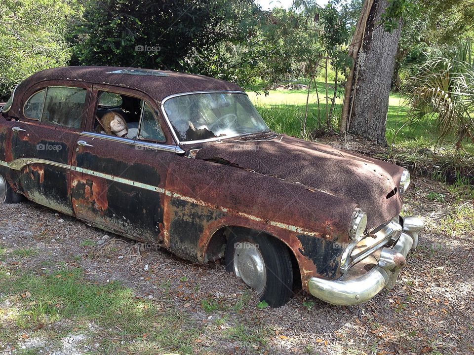 Rusty car wreck