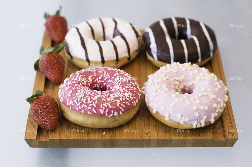 Close-up of donuts