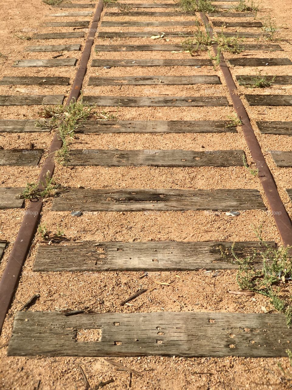 Dusty Abandoned railroad tracks 