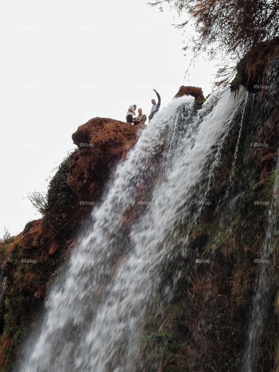 Waterfall with boys