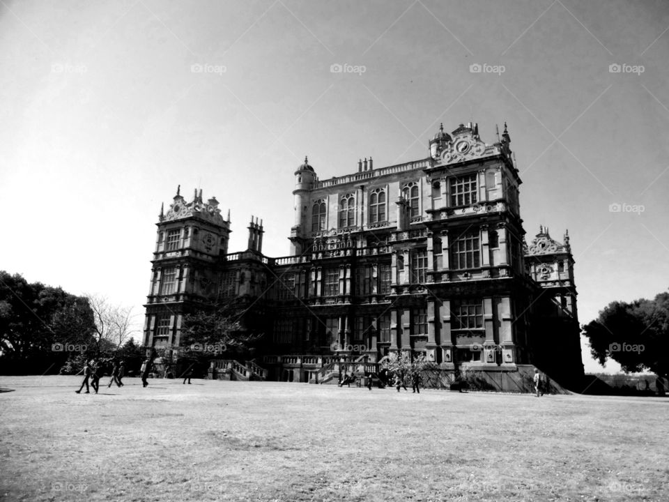 black and white architecture. Batman Castle in England