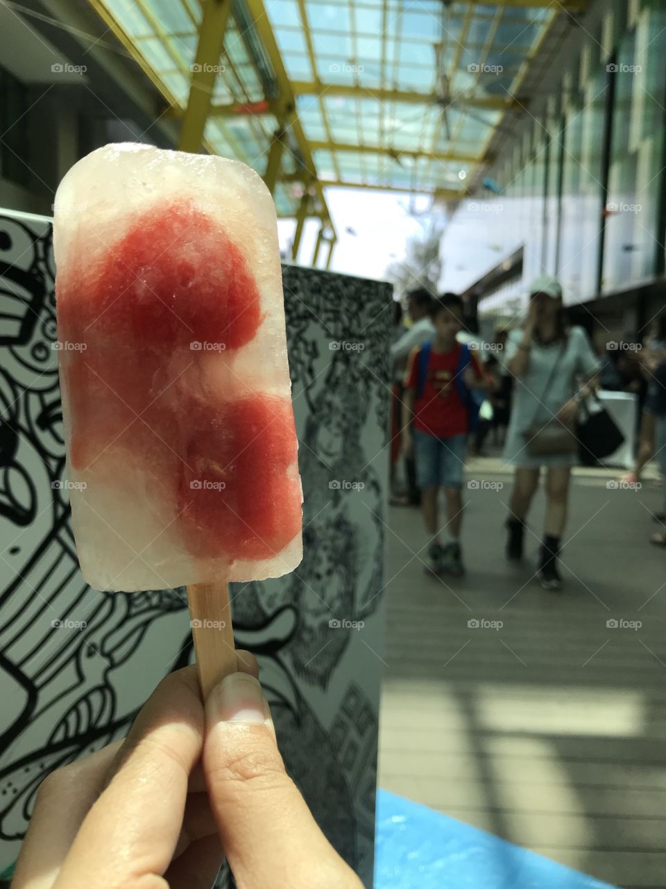 Watermelon popsicle at The Walk