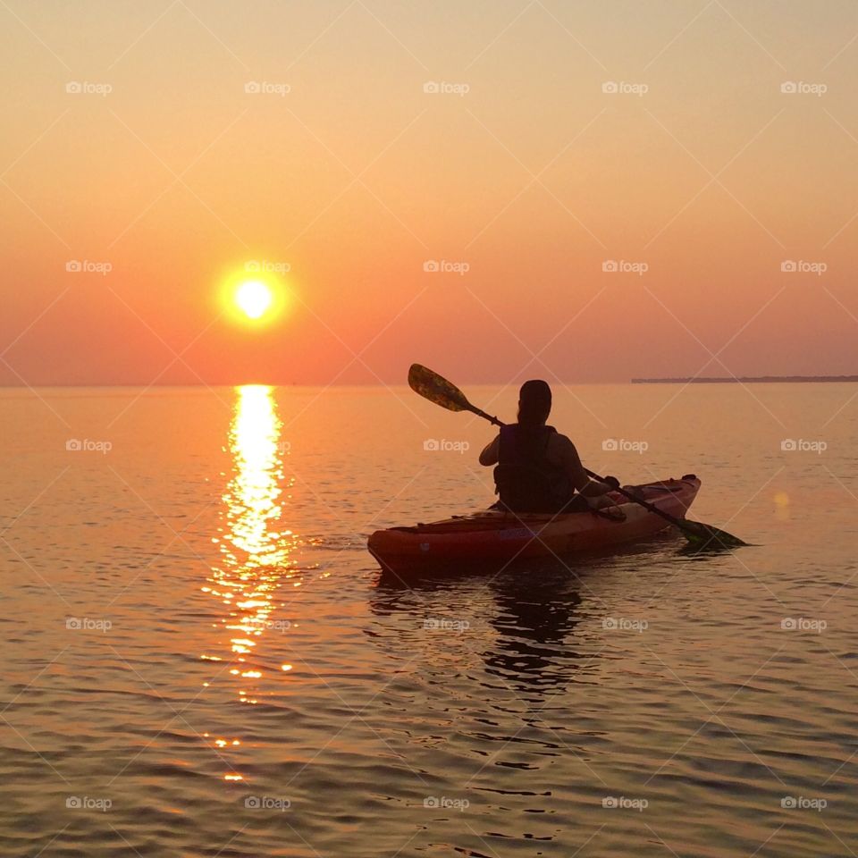 Kayak Sunrise On The Bay