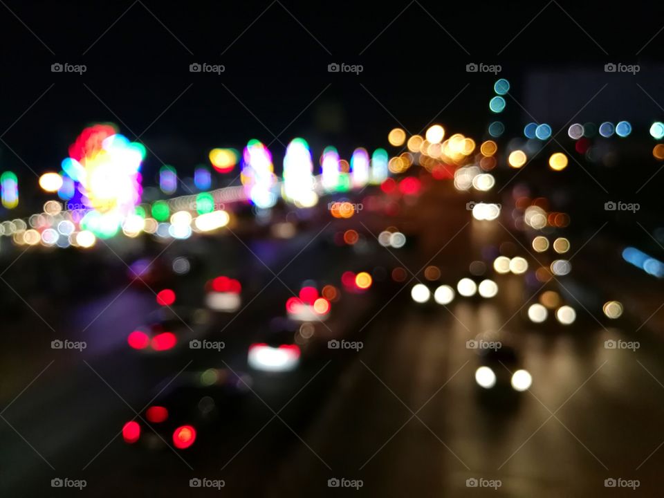 blurred light at night