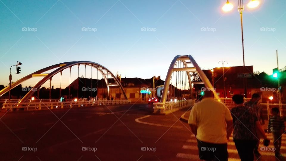 Bridge over Cibin at night