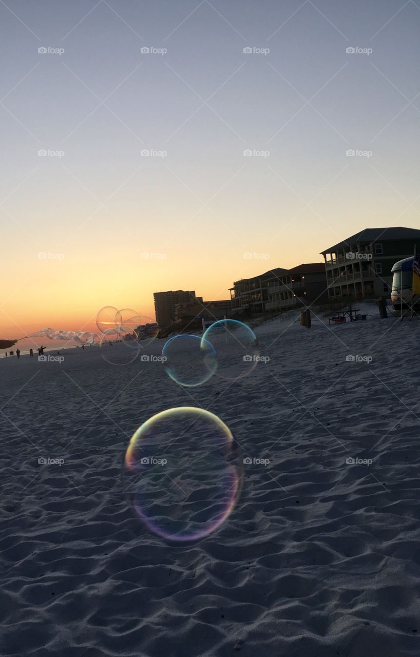 Who doesn't love bubbles and the sunset