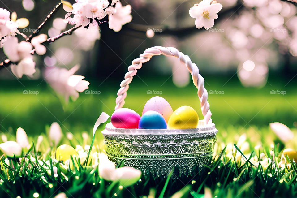 Easter feast, Easter eggs, colored eggs, Spring, Egg