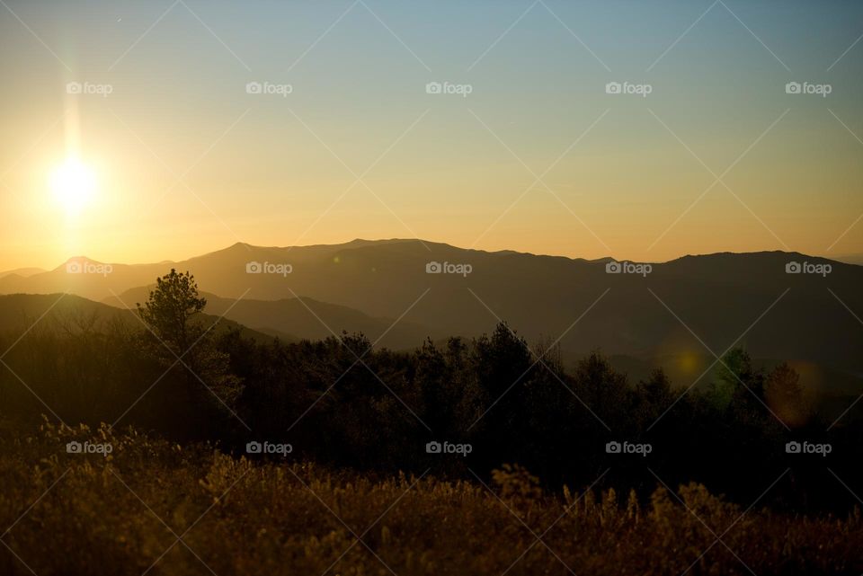 Beautiful East Tennessee mountains at sunset. The Beauty Spot. 