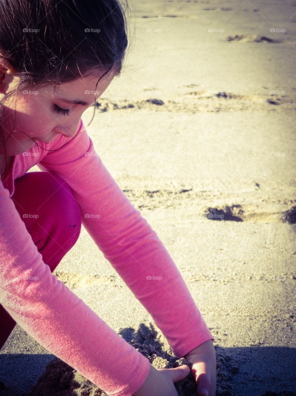 Playing on the beach