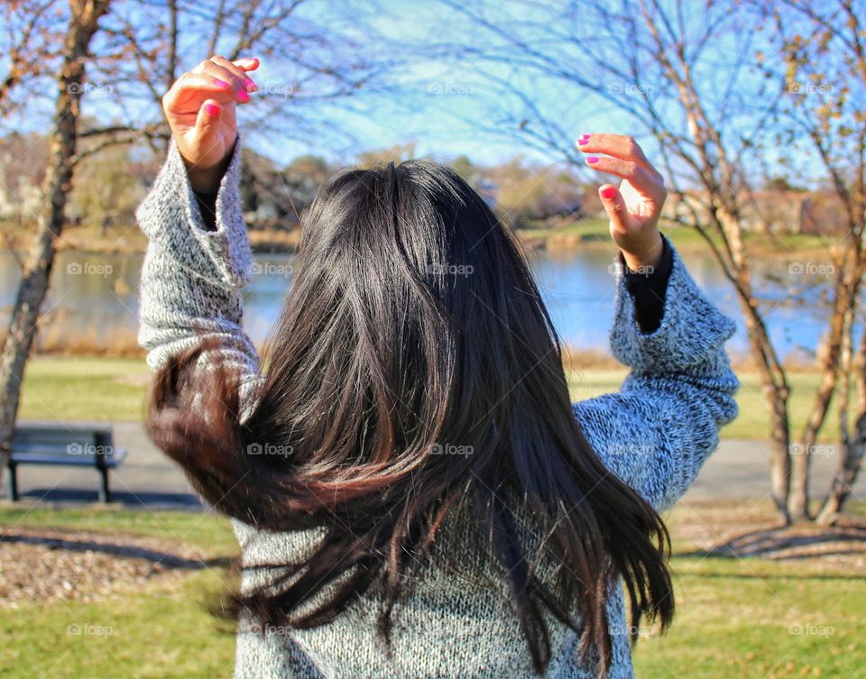 medium length black hair