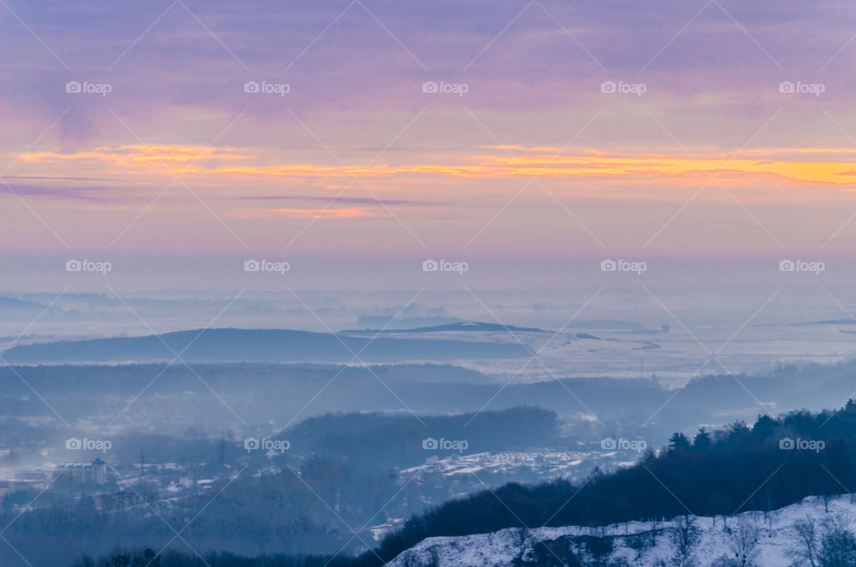 Nature landscape during sunset