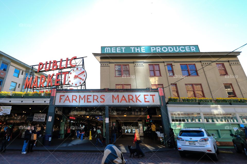 Pike place market in Seattle Washington USA 