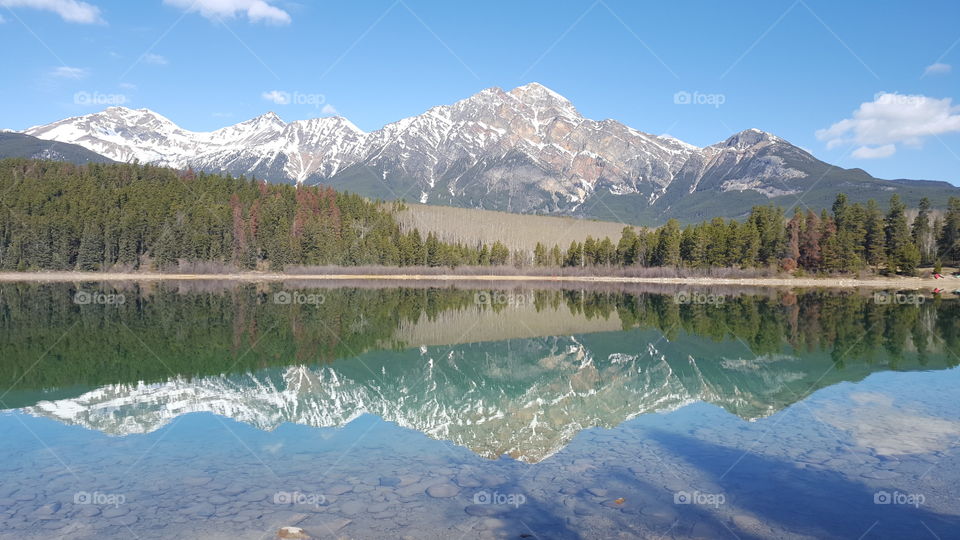 Snow, Mountain, Lake, Scenic, Reflection