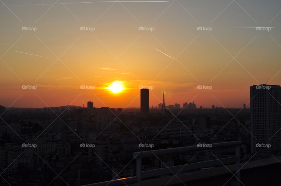 sunset in Paris