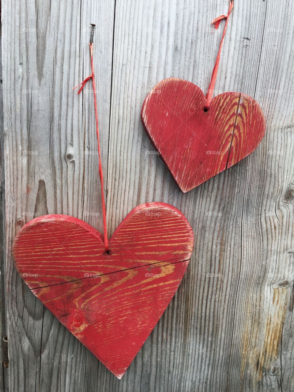 Heart shape on wooden background