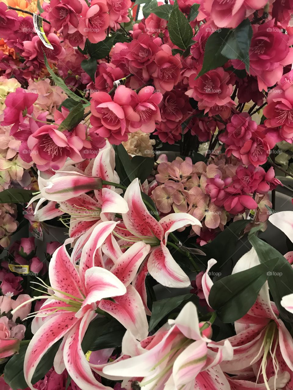 Bright pink floral arrangement 