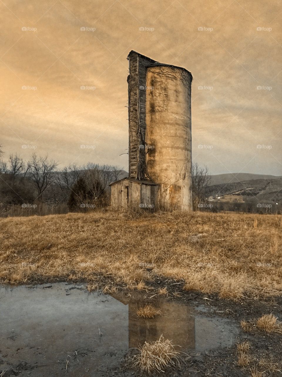 Abandoned countryside silo