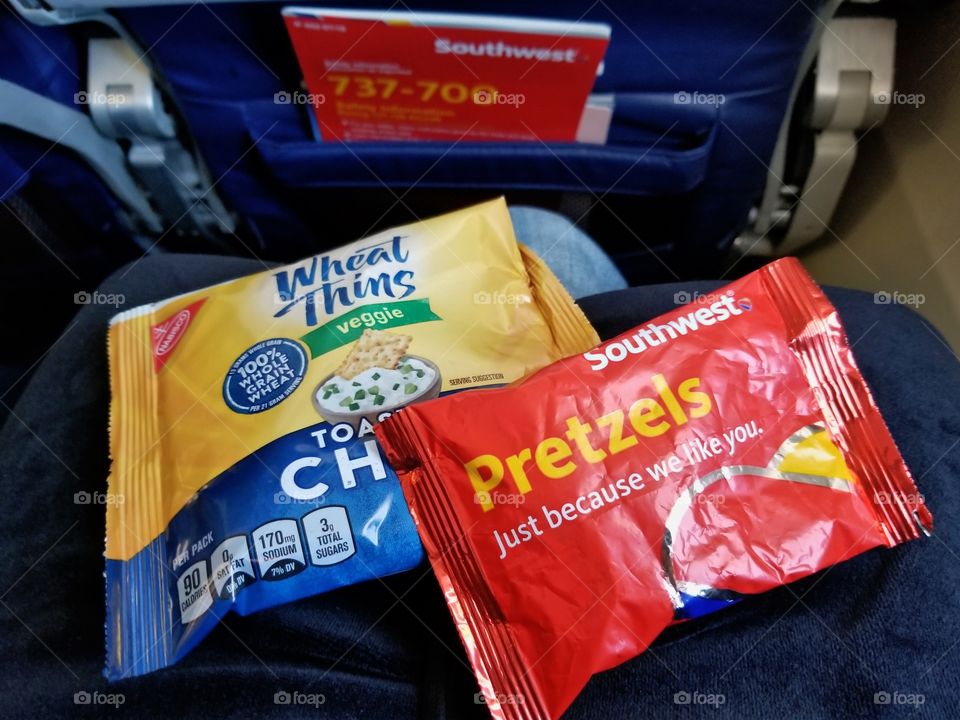 Snacks on a plane