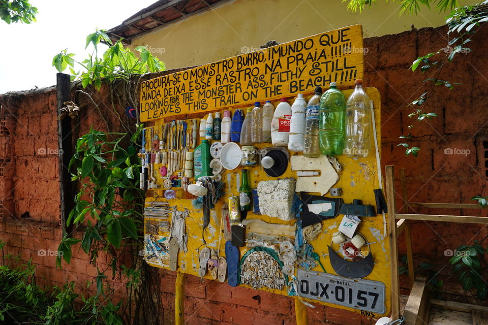 Wanted sign. Local people in Praia de Pipa (Rio Grande do Norte) wants a clean environment. 