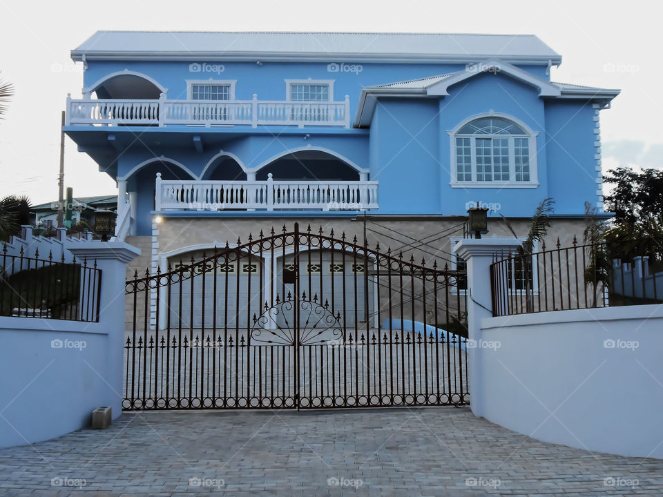 Front View of Blue House