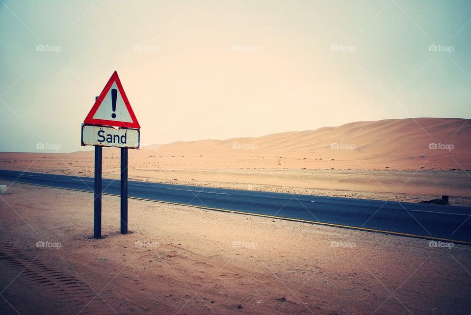 Desert road sign