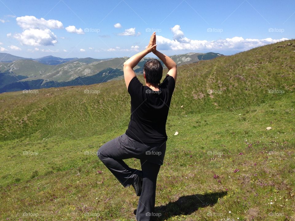 Yoga in the mountains