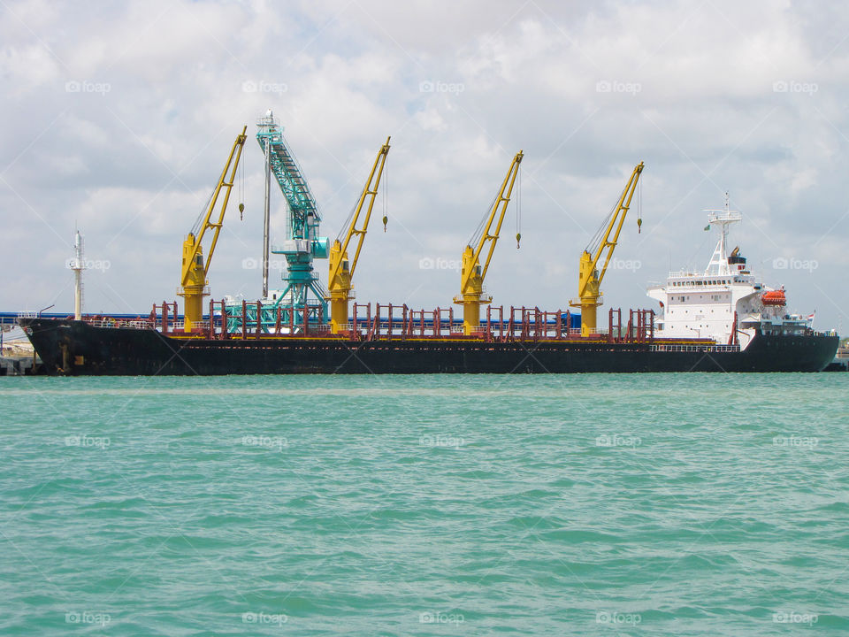 Ship crane at the port