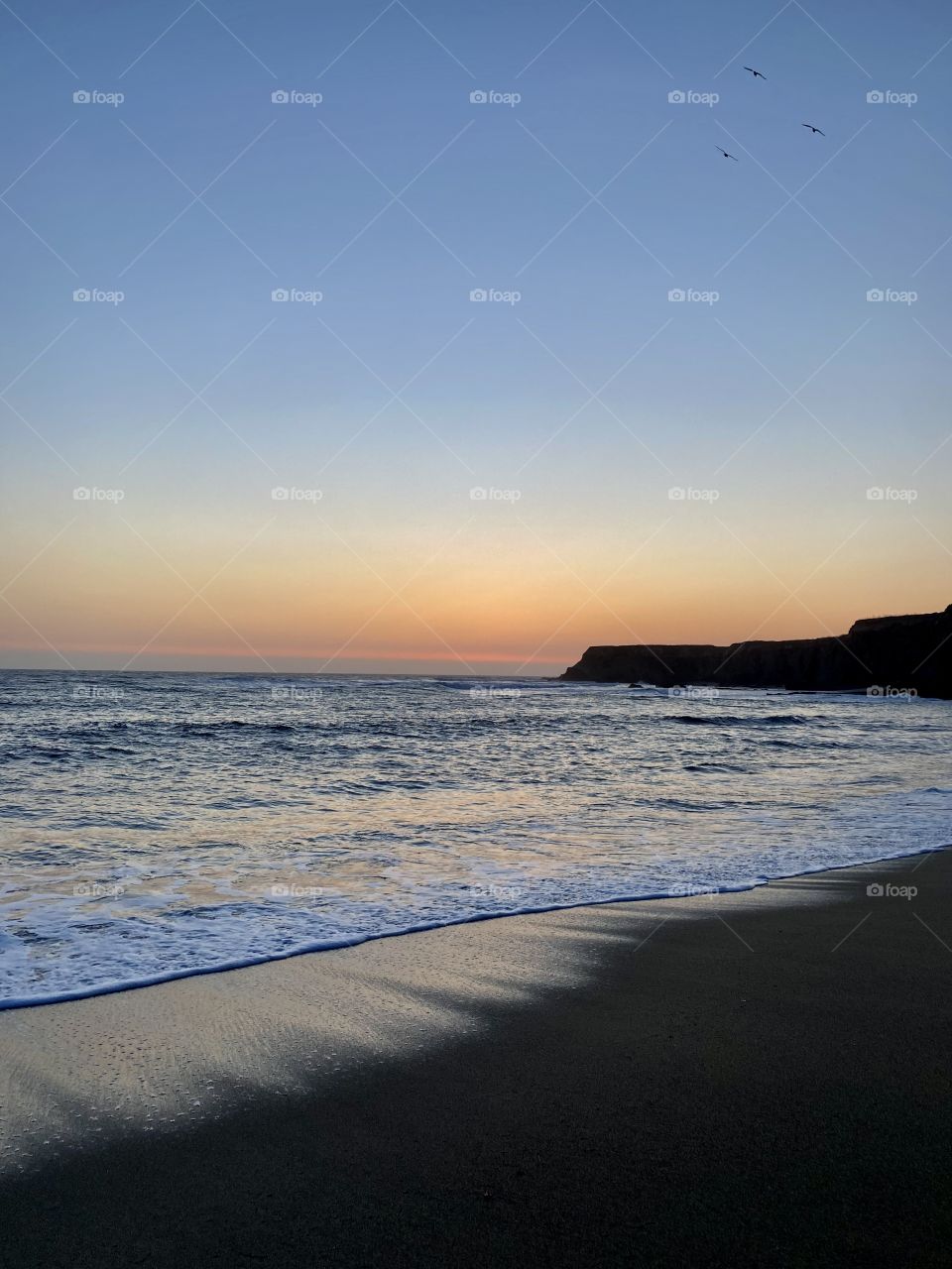 Sunset at Davenport Landing Beach in Davenport California 