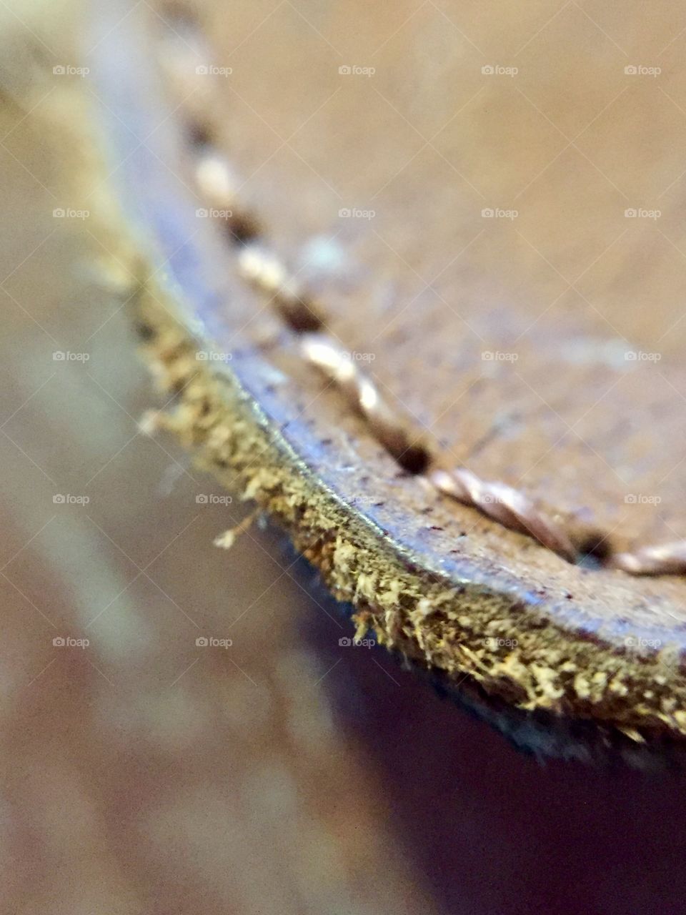 Close up leather work