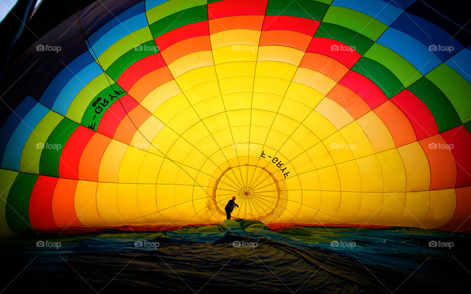 Inside an hot air baloon