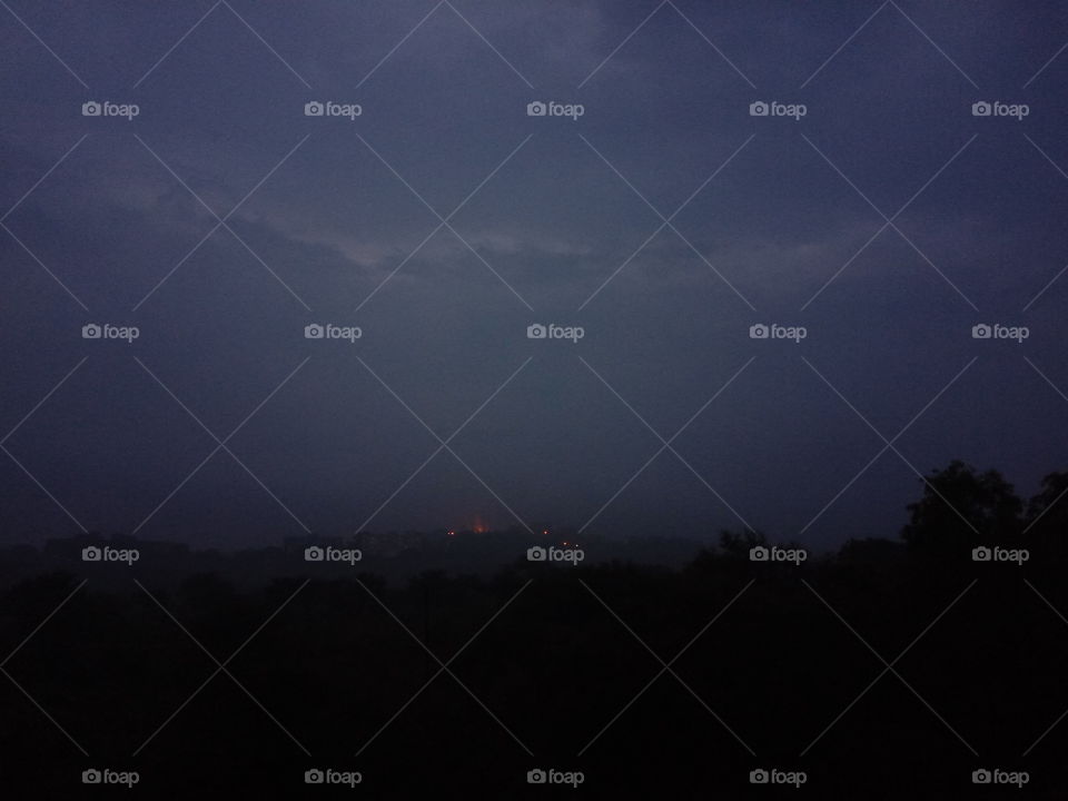 Sunset, Moon, Landscape, Sky, No Person