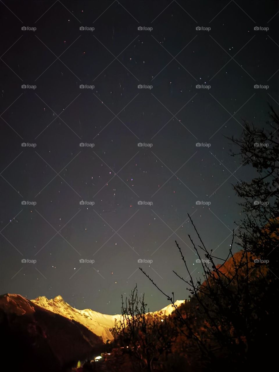 An evening on himalyan mountain ranges