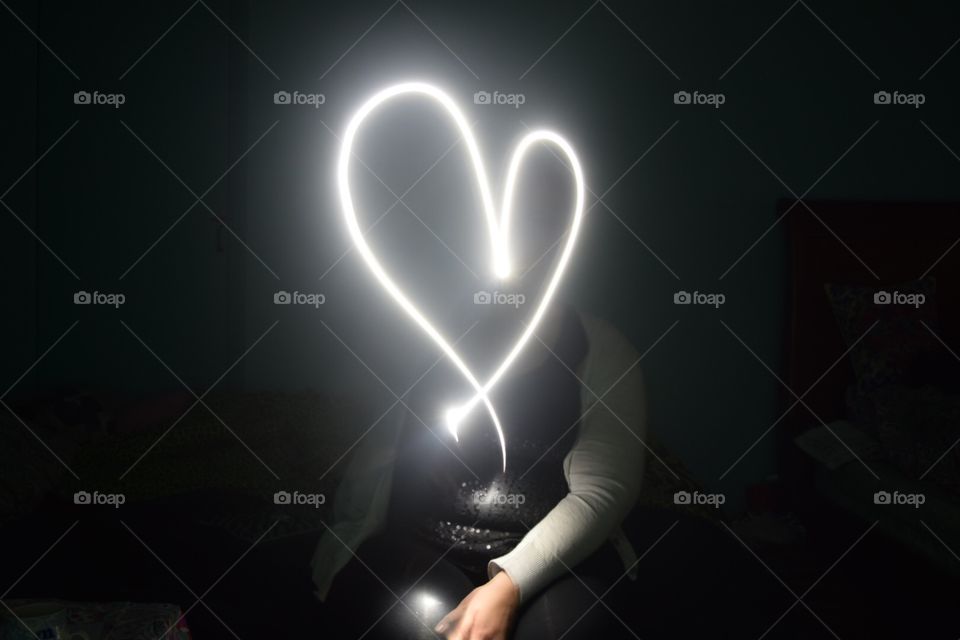 Light painting heart 